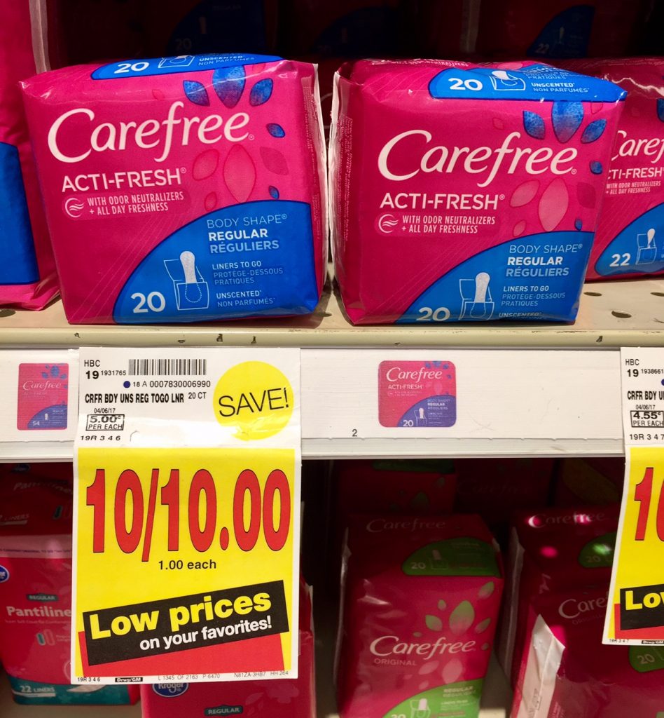 Carefree Liners just .50 at Kroger Kroger Couponing