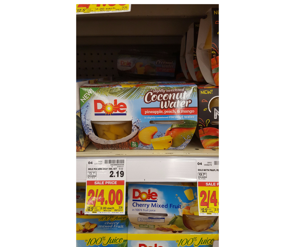Dole Fruit Cups just 1.50 Kroger Couponing