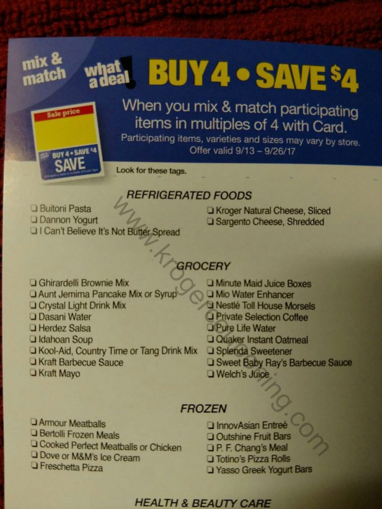Kroger Mega Sale List Starting 9/13 Kroger Couponing