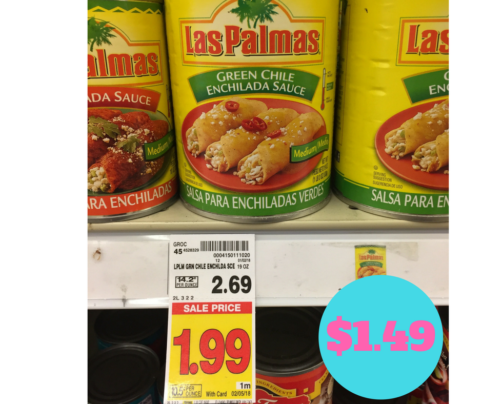 Las Palmas Enchilada Sauce just 1.49 Kroger Couponing