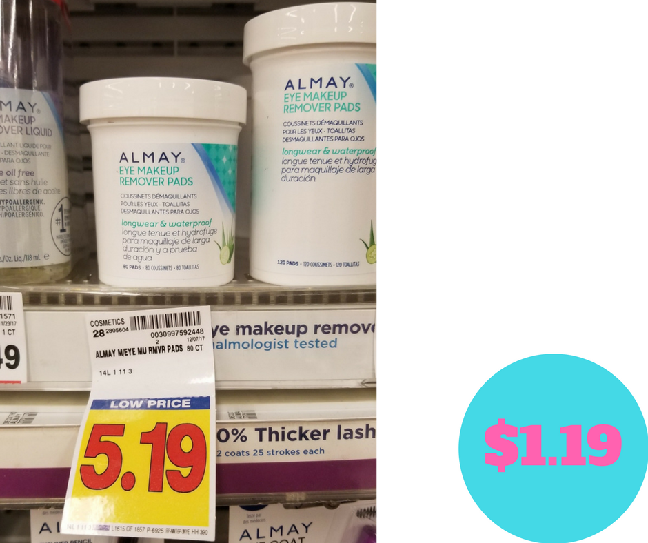 Almay Eye Makeup Remover Pads just 1.19 Kroger Couponing