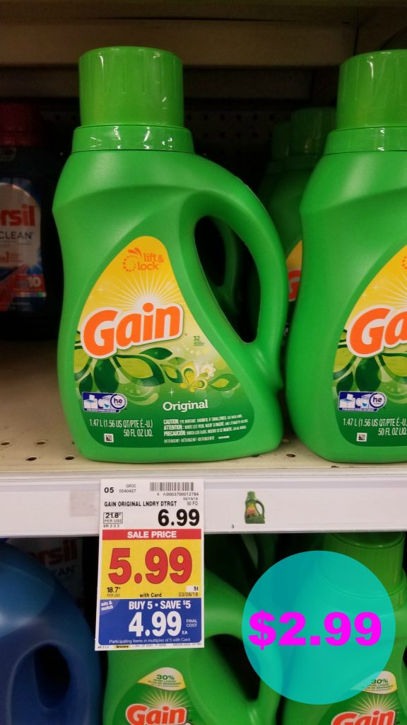Gain Laundry Detergent 2.99 Kroger Couponing