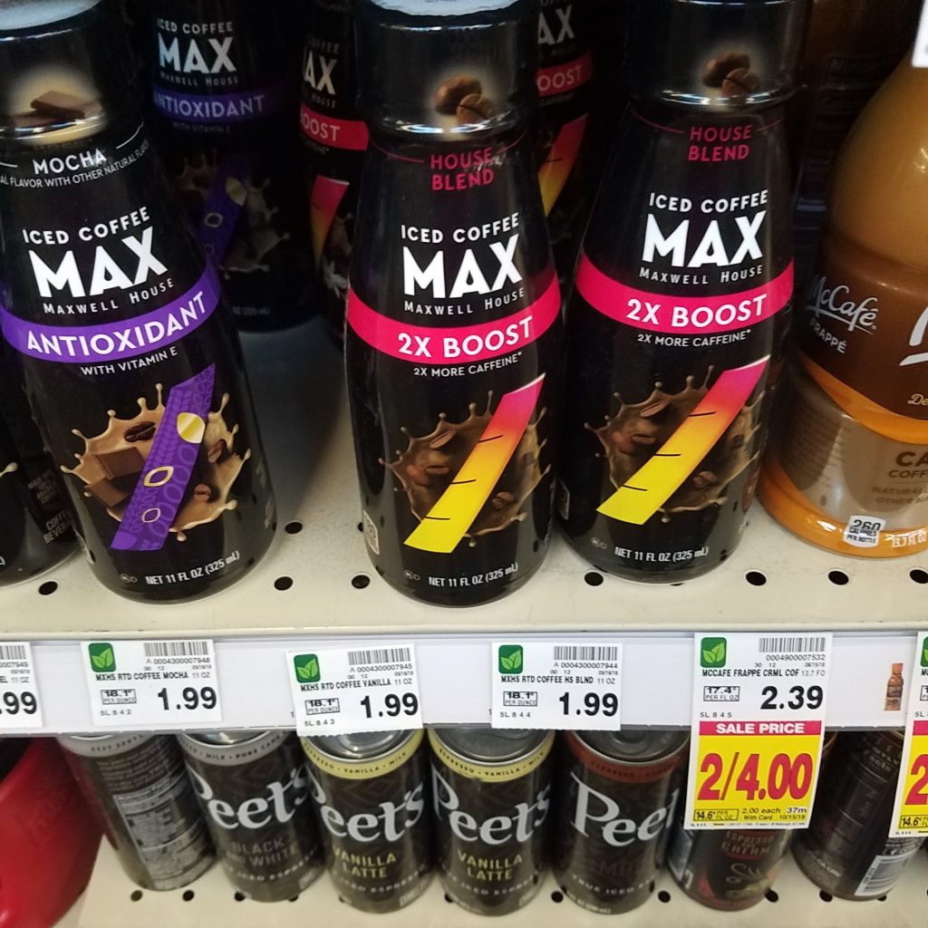 Max Boost Iced Coffee just .99 Kroger Couponing