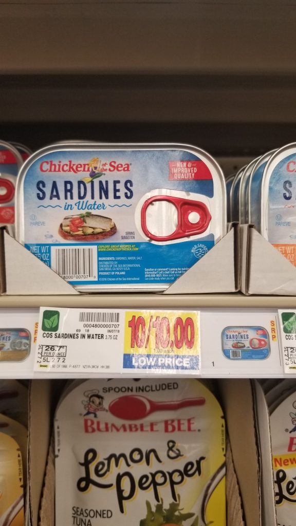 Chicken of the Sea Sardines just .75 Kroger Couponing