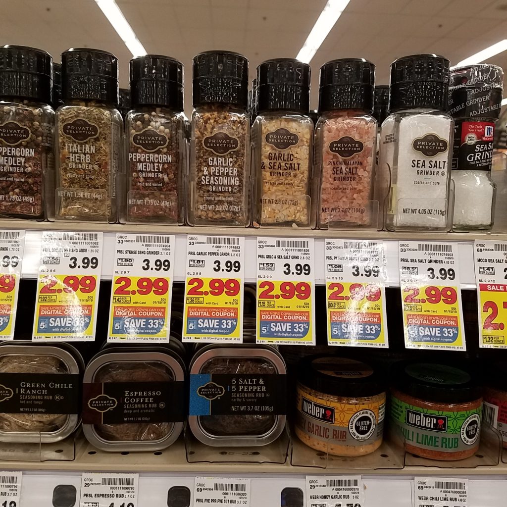 Private Selection Spices 33! Kroger Couponing