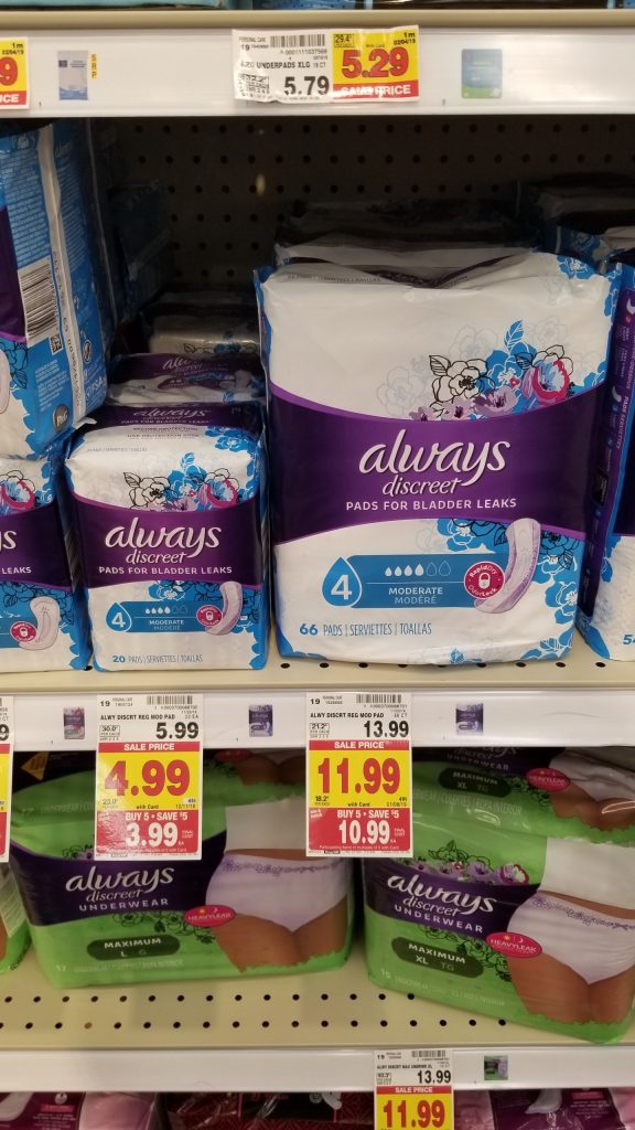 Always Discreet just 2.99 Kroger Couponing