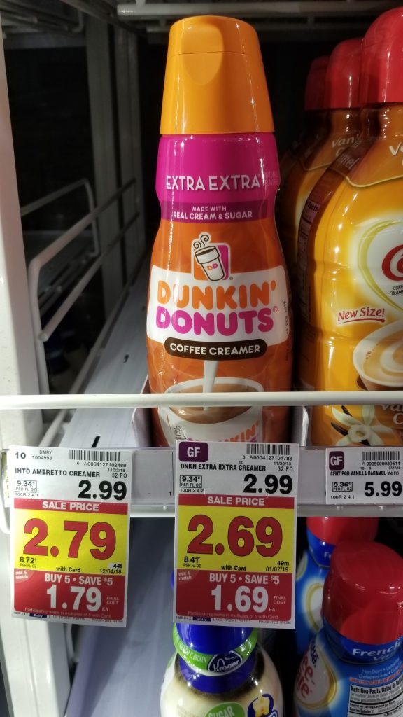 Dunkin Donuts Coffee Creamer just .69 Kroger Couponing