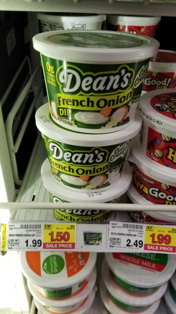 Dean's French Onion Dip just .75 Kroger Couponing