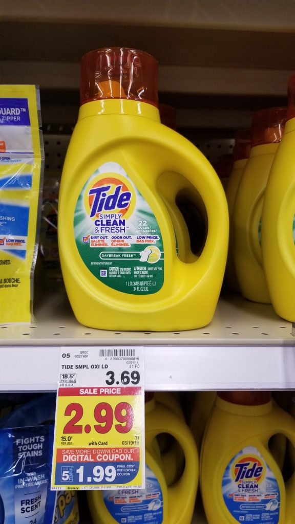 Tide Simply Laundry Detergent just 1.99 Kroger Couponing